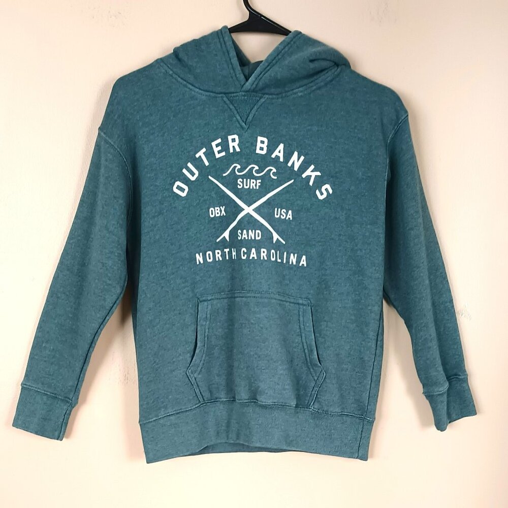 Blue Gray Boy's Sweatshirt Hoodie M  Outer Banks Authentic Long Sleeved Stretch